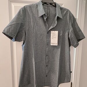 Lululemon Mens Airing Short Sleeve Shirt Size XL Heathered Navy - NWT - New